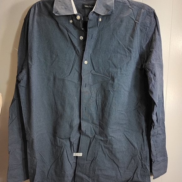 Nautica Blue Button-Up Shirt - Picture 1 of 4